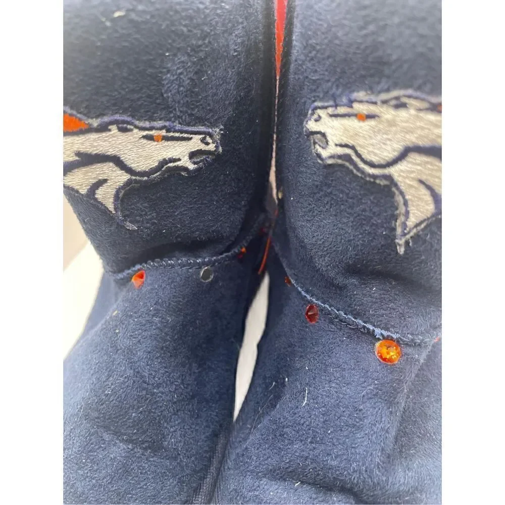 Denver Broncos bedazzled kids winter fuzzy boots size 3